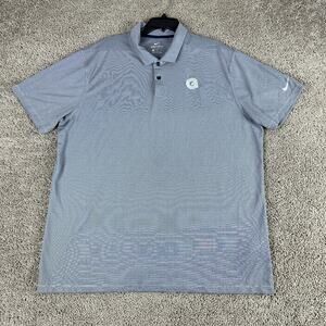 Nike Polo Shirt Mens Extra Large Gray Blue Victory Textured Short Sleeve Dri Fit
